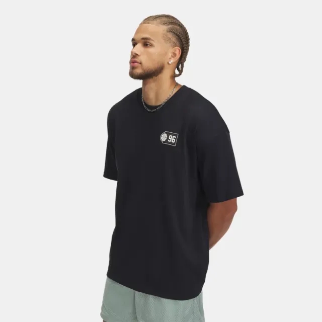 Men's  Under Armour  Heavyweight Hoops Courtside Short Sleeve Black / Stone L