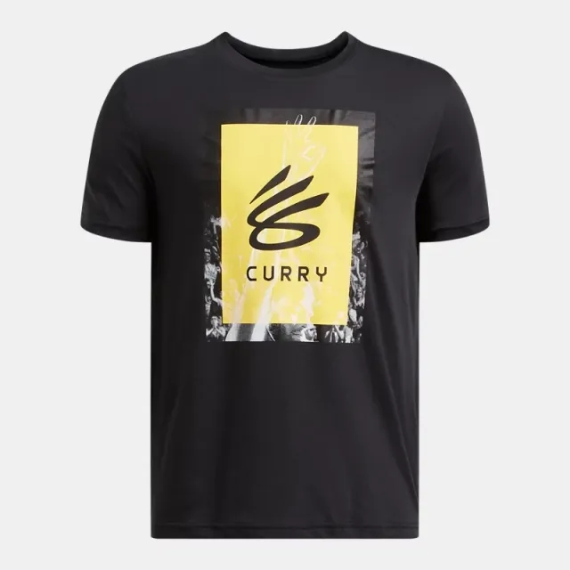 Under Armour Boys' Curry Trend T-Shirt Black / Taxi / Black YXL (63 - 67 in)