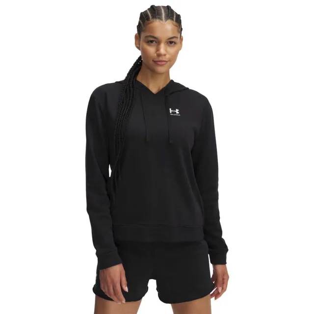 Women's  Under Armour  Rival Terry Hoodie Black / White XS