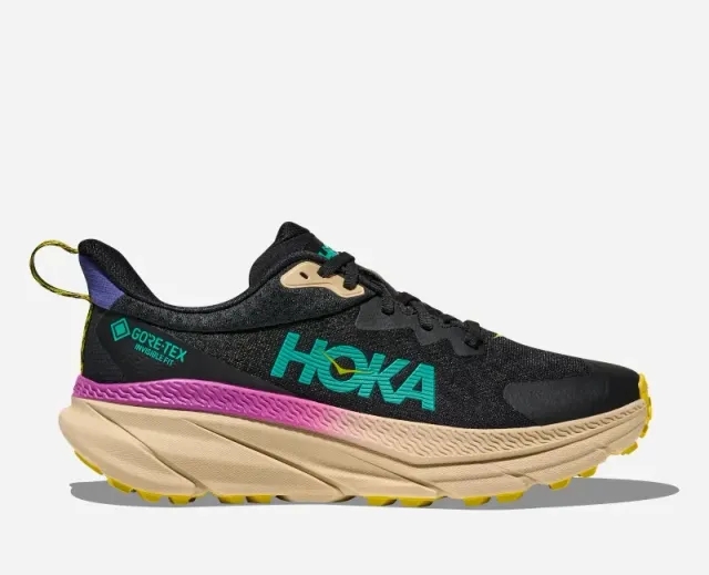 Hoka One One HOKA Men's Challenger 7 GORE-TEX Trail Shoes in Black/Oatmeal