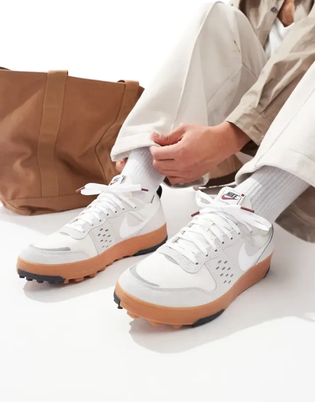 Nike C1ty Trainers In Grey And Gum Brown