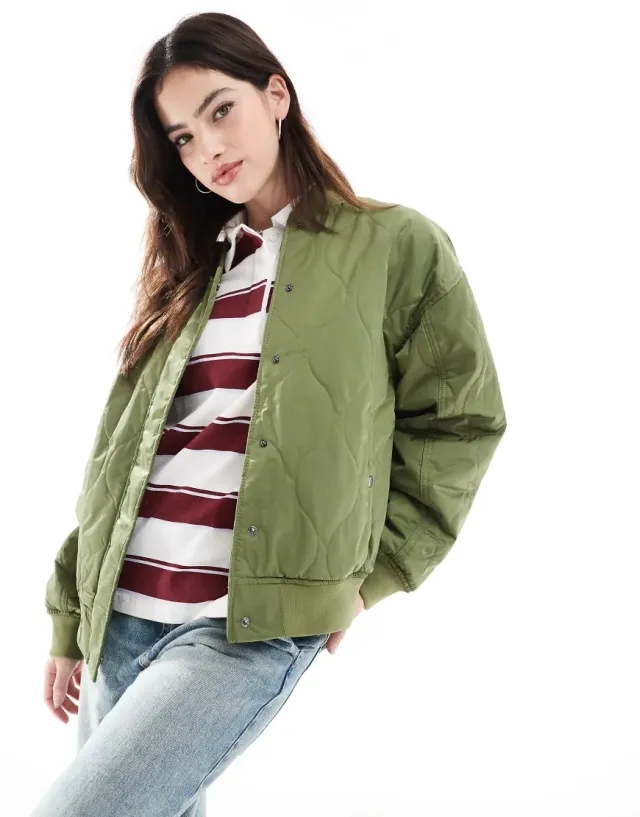 Vans - Bennet Quilted Bomber Jacket, Woman, Green