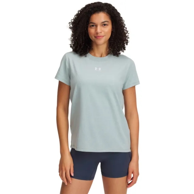 Women's  Under Armour  Rival Core Short Sleeve Silica Green / White XXL