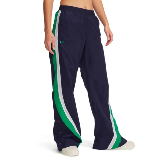 Women's  Under Armour  Icon Crinkle Tear-Away Pants Midnight Navy / Team Kelly Green / Team Kelly Green XS