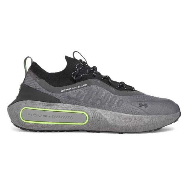 Unisex  Under Armour  Phantom 4 Reflect Shoes Castlerock / Black / Hyper Green 11
