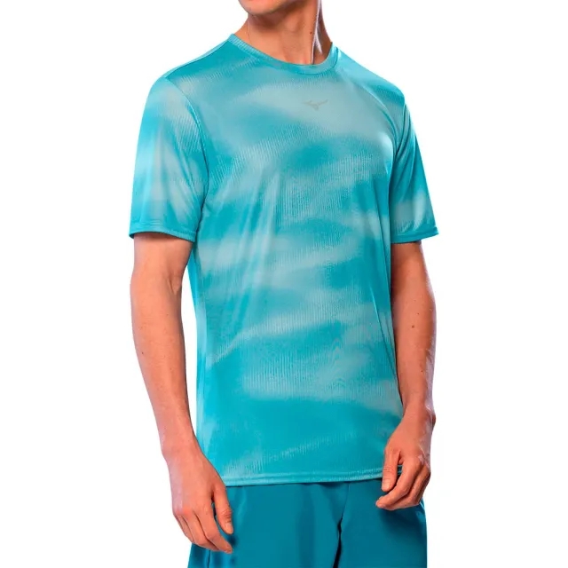 Mizuno Core Graphic Tee Running Shirt Men - Blue, Green