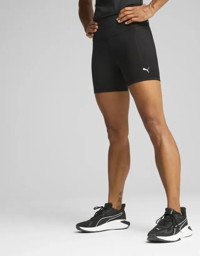 Puma Cloudspun High-Waist 5 Tight Shorts In Puma Black-Puma White