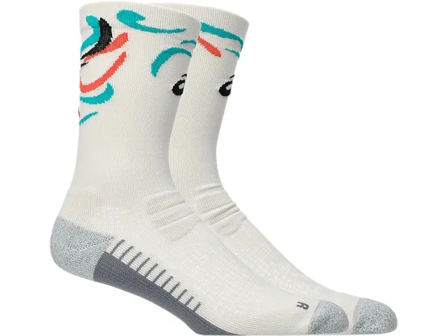 ASICS Performance Run Crew Running Socks - Cream, Multicoloured