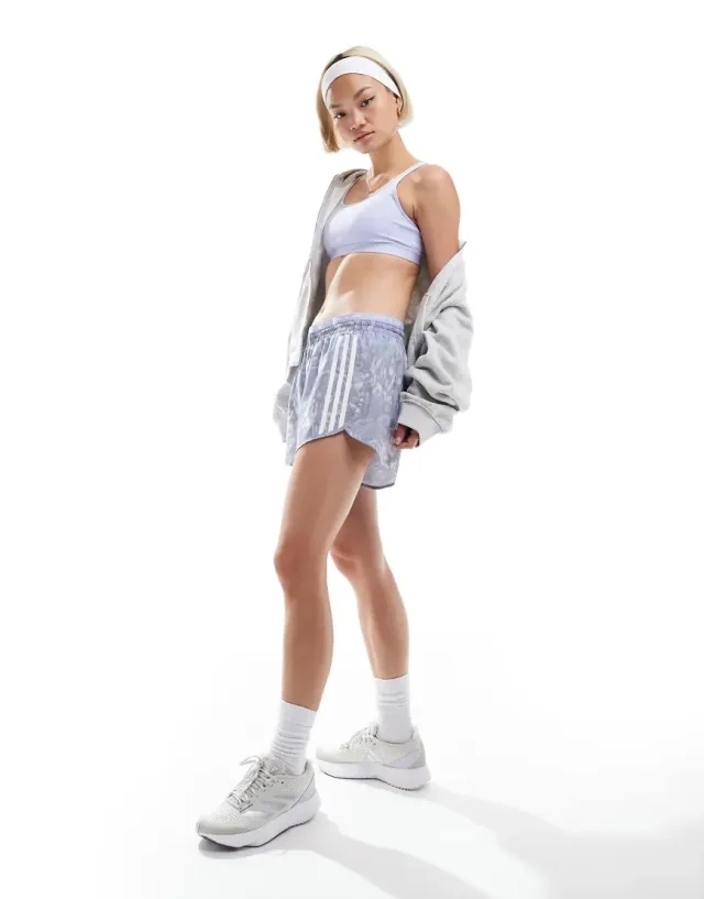 adidas Own The Run AOP 3in Running Shorts Women - Lilac, White