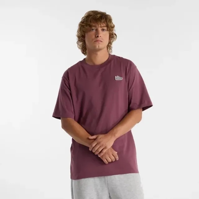 New Balance Men's Athletics 574 Patch T-Shirt in Purple Cotton