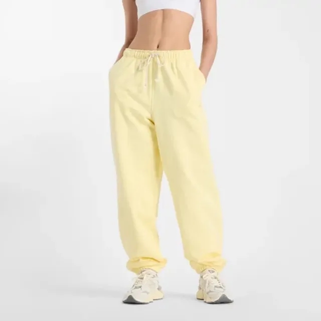 New Balance Women's Athletics French Terry Jogger in Yellow Cotton