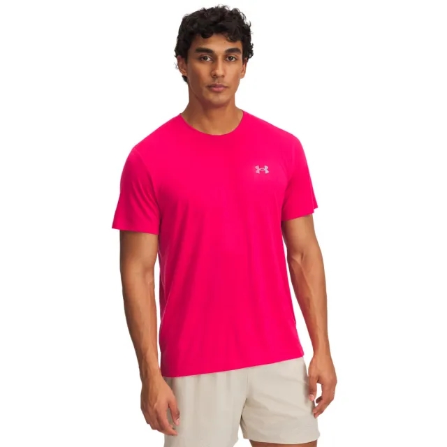 Men's  Under Armour  Trail Run Short Sleeve Shaded Fuchsia / Reflective XXL