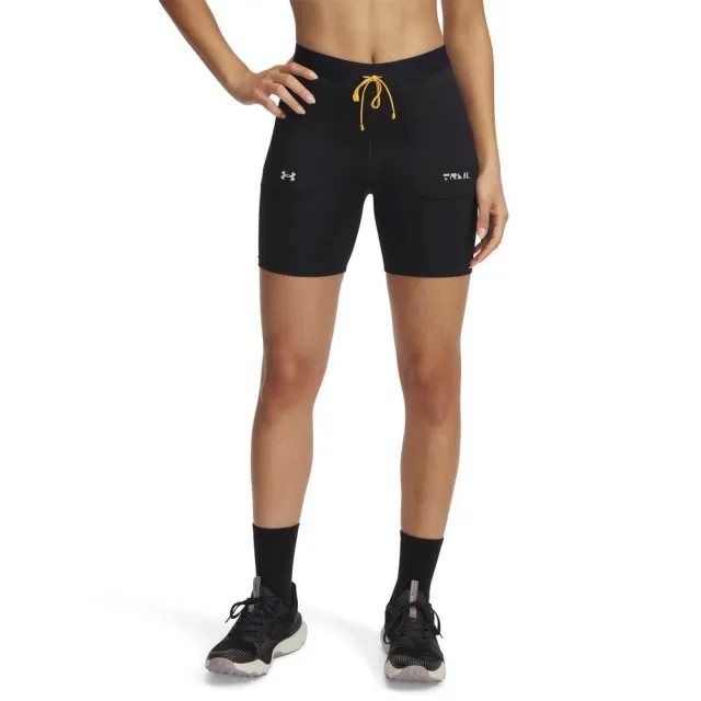 Women's  Under Armour  Trail Run Fitted Shorts Black / Stone / Reflective XS