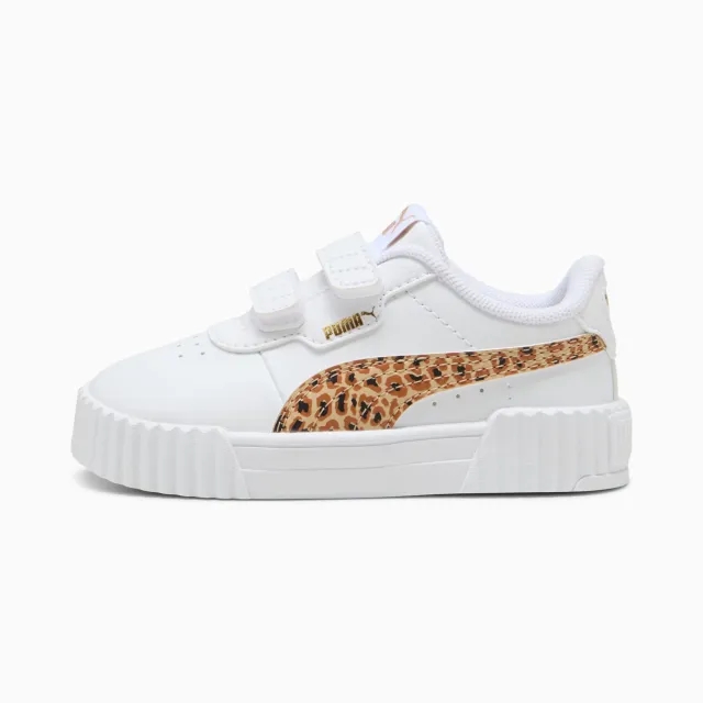 PUMA Carina 3.0 Animal Sneakers Toddler, White/Light Sand/Gold