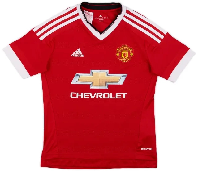 adidas 2015-16 Manchester United Home Shirt - 7/10 - (M.Boys)