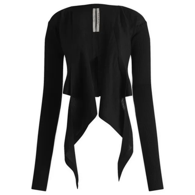 Rick Owens Women's Cropped Cardigan with Wrap Front Black