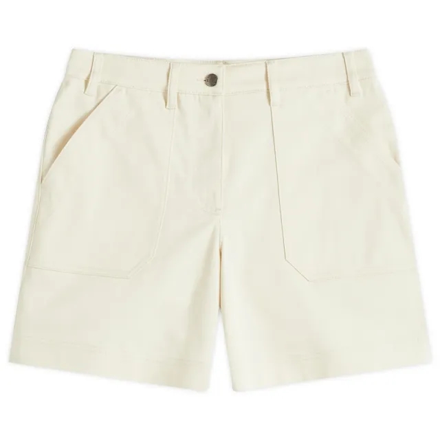 Moncler Women's Organic Cotton Wide Shorts White