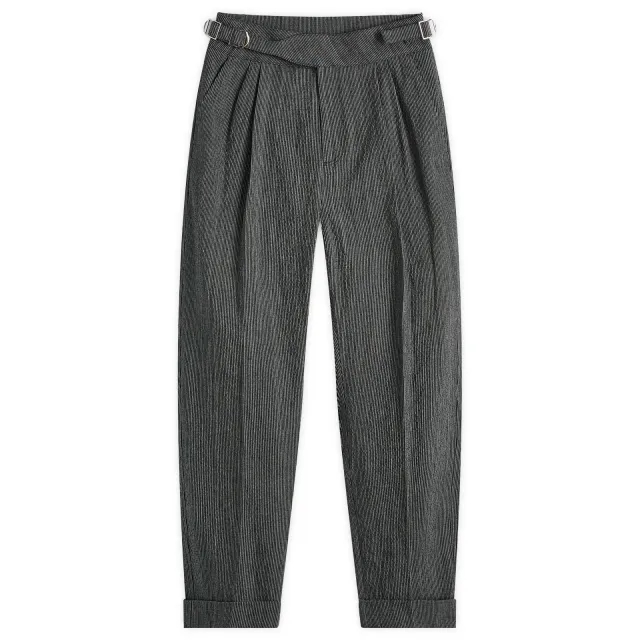 Craig Green Men's Double Pleat Trousers Black/White Stripe