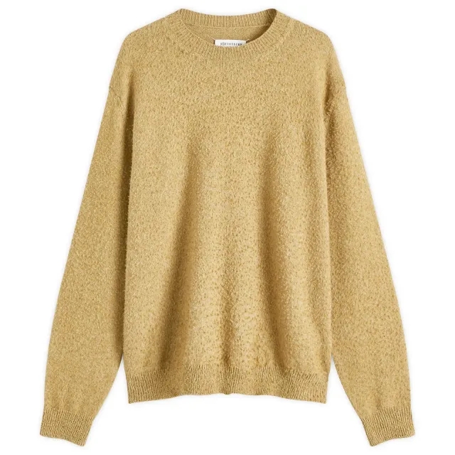 Maison Margiela Men's Wool Cotton Crewneck Knit Light Green