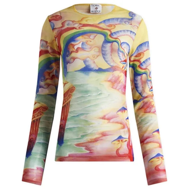 Casablanca Women's Printed Mesh Top Natures Teacher