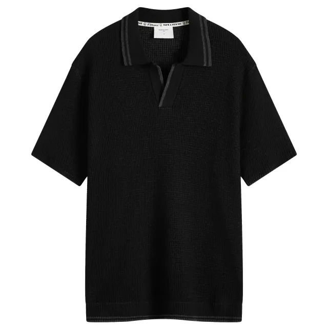 Percival Men's Cassette Knit Polo Black