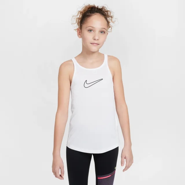 Nike One Classic Older Kids' (Girls') Dri-FIT Tank Top - White - Polyester