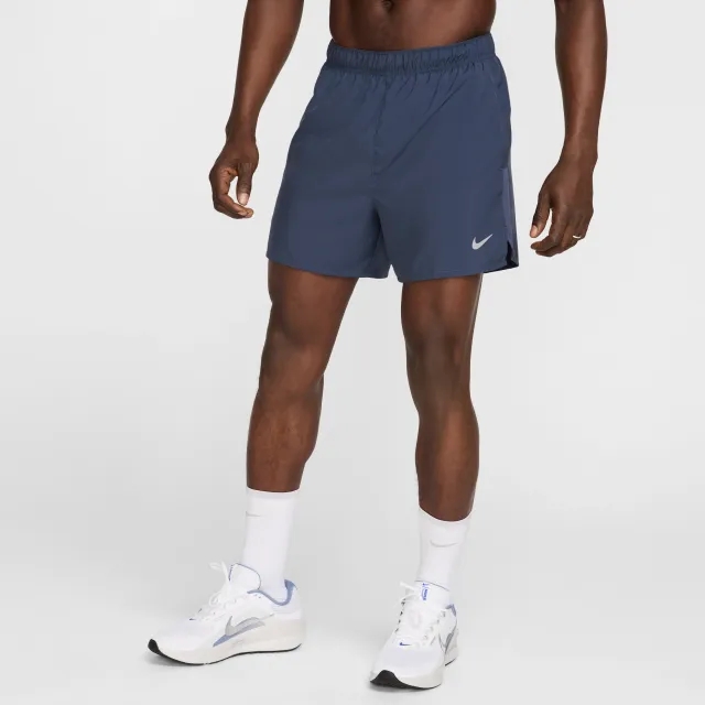 Men's Nike Challenger 5in Shorts in Navy Blue/Silver