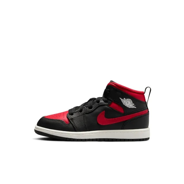 Nike Jordan 1 Mid Younger Kids' Shoes - Black