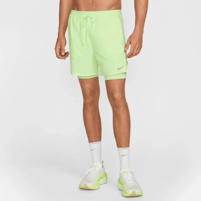 Nike Stride Men's Dri-FIT 13cm (approx.) Hybrid Running Shorts - Yellow - Polyester