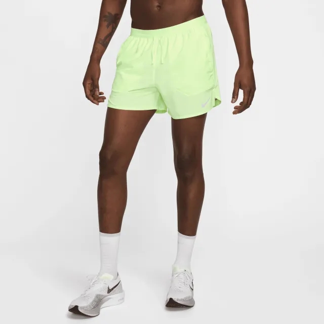 Nike Stride Men's Dri-FIT 13cm (approx.) Brief-Lined Running Shorts - Yellow - Polyester