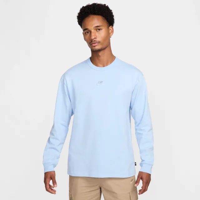 Nike Sportswear Premium Essentials Men's Long-Sleeve T-Shirt - Blue - Cotton