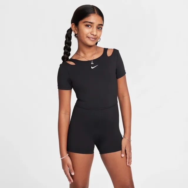 Nike One Girls' Dri-FIT Leotard - Black - Polyester/Elastane
