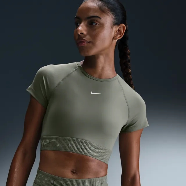 Nike Womens Dri-FIT Cropped Top - Green - Size XL - Green