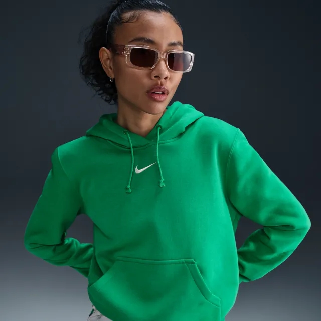 Nike Sportswear Phoenix Fleece Women's Pullover Hoodie - Green - Cotton/Polyester