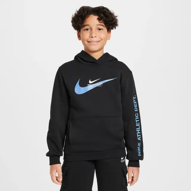 Nike Standard Issue Swoosh Cargo Hoodie - Black - Size L/B - Black