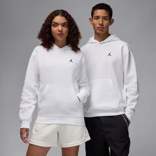 Nike Jordan Brooklyn Fleece Men's Pullover Hoodie - White - Cotton/Polyester