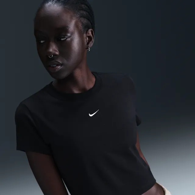 Nike Sportswear Chill Knit Women's Cropped T-Shirt - Black - Modal/Cotton/Elastane