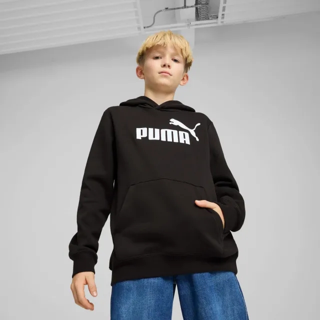 PUMA Ess No. 1 Logo Fleece Hoodie Youth, Black