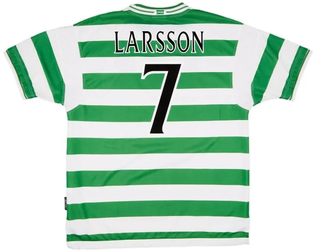 Umbro 1999-01 Celtic Home Shirt Larsson #7 - 7/10 - (XXL)