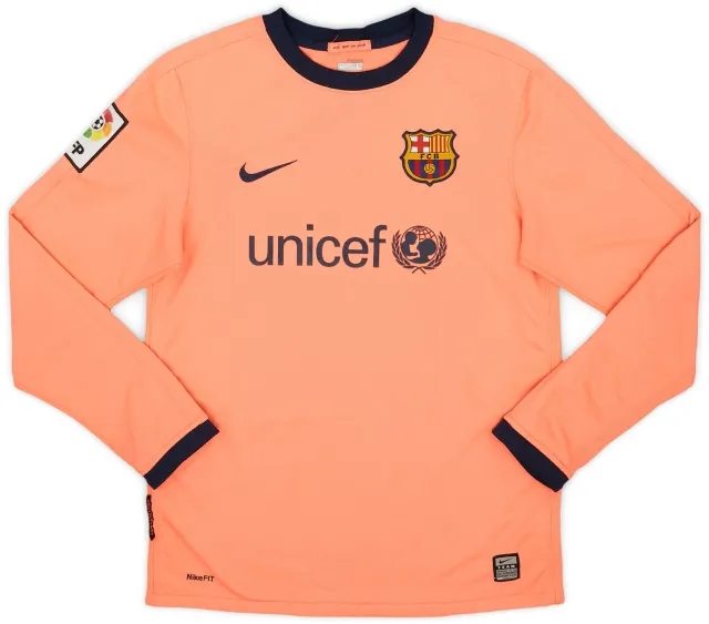 Nike 2009-10 Barcelona Away L/S Shirt - 7/10 - (L.Boys)