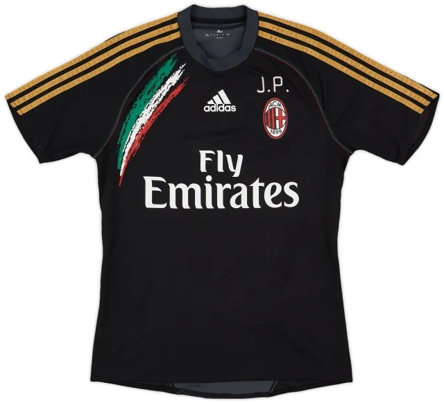 2013-14 AC Milan Staff Issue adidas Training Shirt 'JP' - 8/10 - (M)