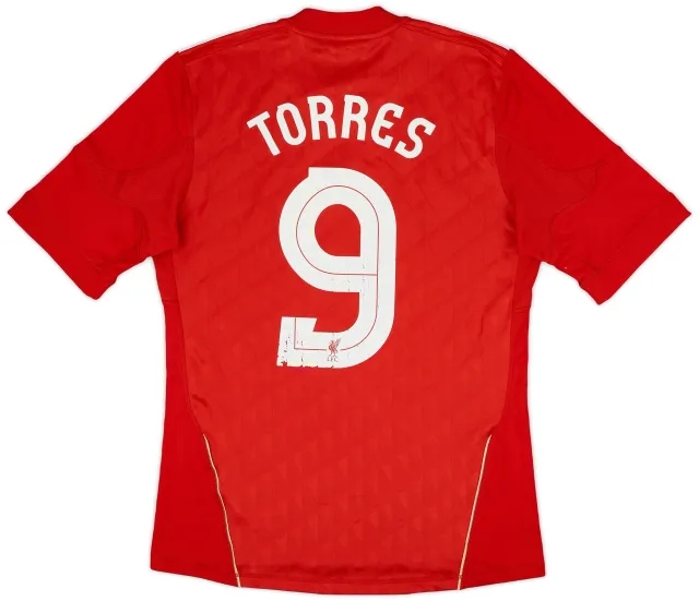 adidas 2010-12 Liverpool Home Shirt Torres #9 - 3/10 - (S)