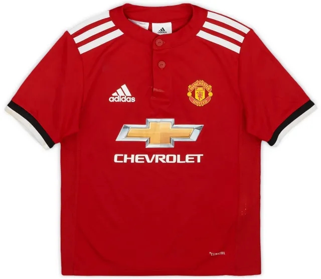 adidas 2017-18 Manchester United Home Shirt - 8/10 - (5-6 Years)