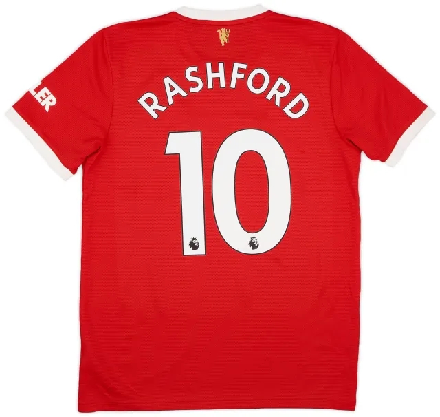 adidas 2021-22 Manchester United Home Shirt Rashford #10 - 9/10 - (M)