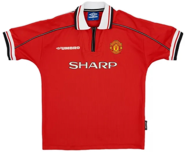 Umbro 1998-00 Manchester United Home Shirt - 8/10 - (L.Boys)