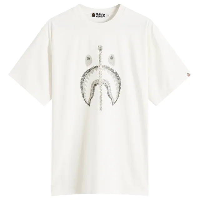 T-Shirt A Bathing Ape Garment Dye Shark Relaxed Fit Tee Ivory Xxl
