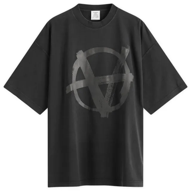 VETEMENTS Men's Double Anarchy Oversized T-Shirt Black