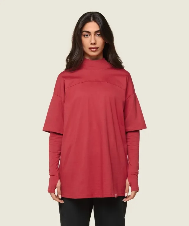 Gymshark GS x Leana Deeb Oversized T-shirt - Vivid Red