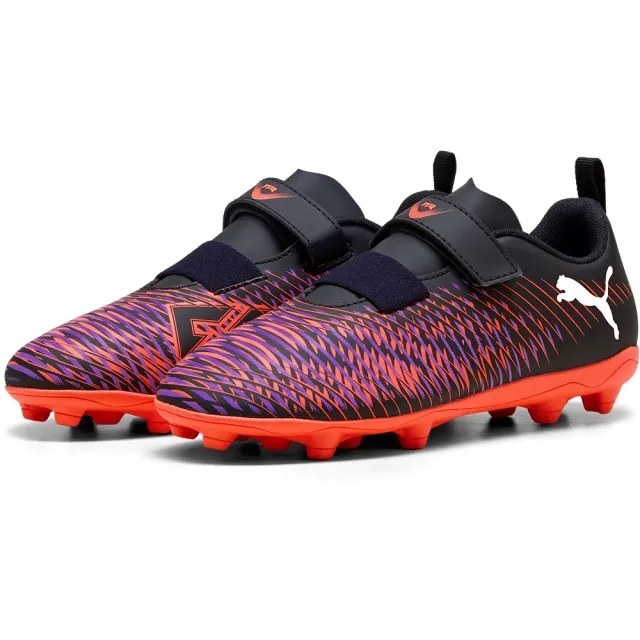 PUMA Future 8 Play V FG/AG Rb Football Boots Youth, Black/White/Glowing Red