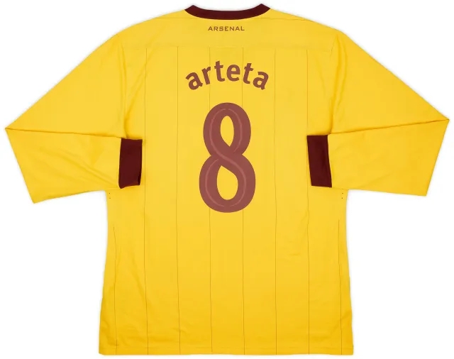Nike 2010-13 Arsenal Player Issue Away L/S Shirt Arteta #8 - 8/10 - (XL)